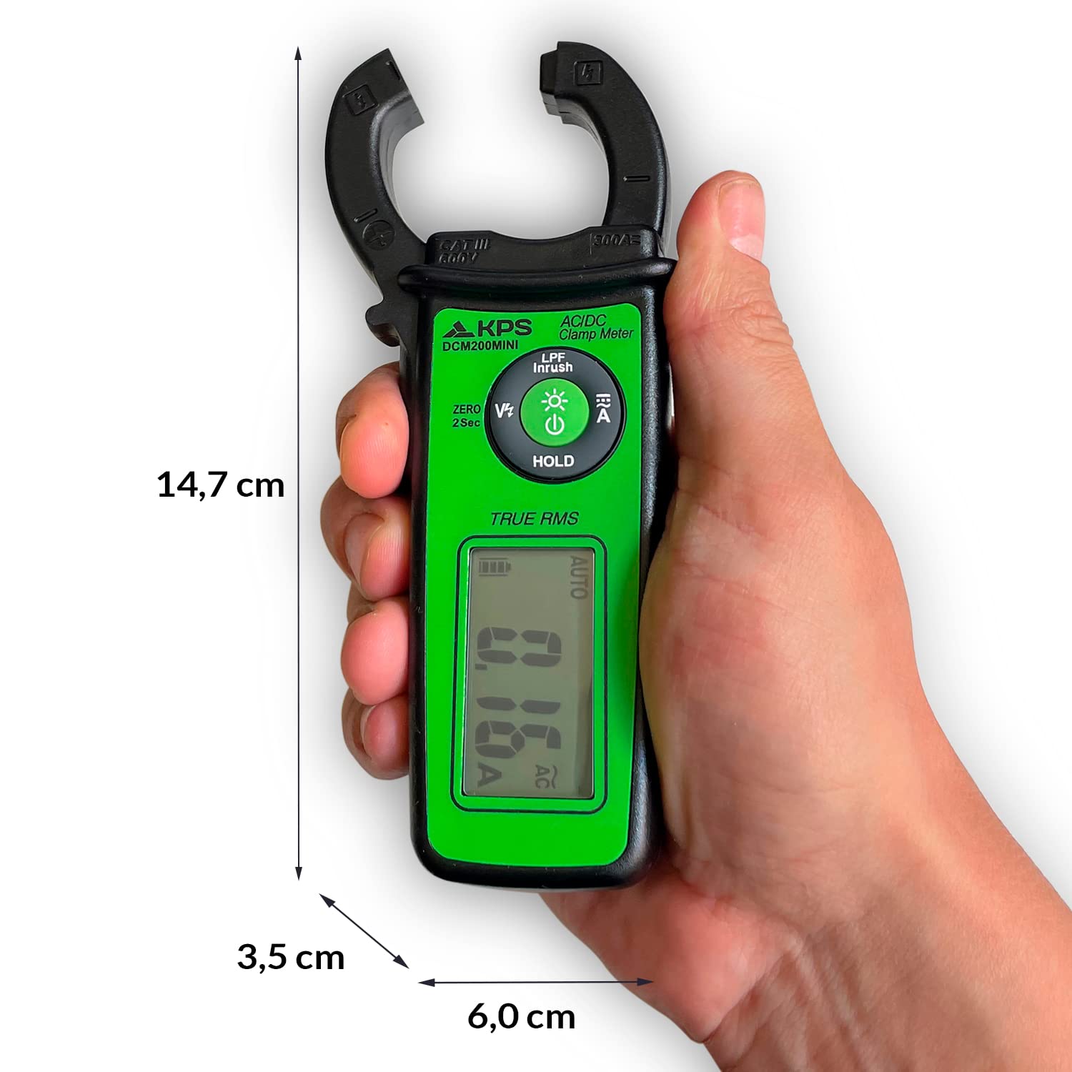 KPS DCM200MINI Pinza Amperometrica TRMS 300A AC/DC Mini