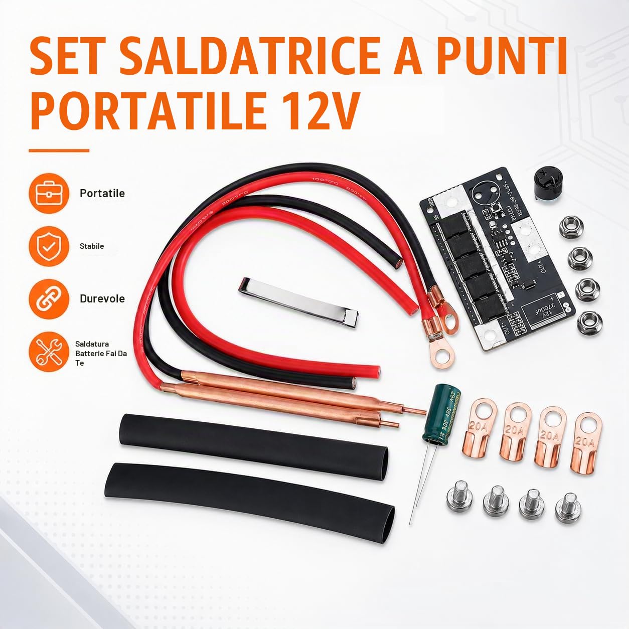Ticfox Saldatore a Punti 12V Portatile Batterie 18650 DIY