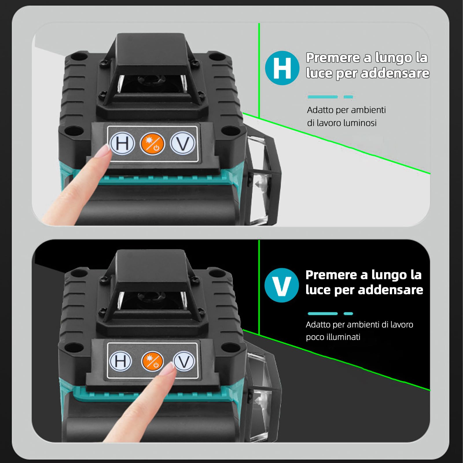 TICFOX 16 Linee Livella Laser Verde 4x360° con Treppiede IP54