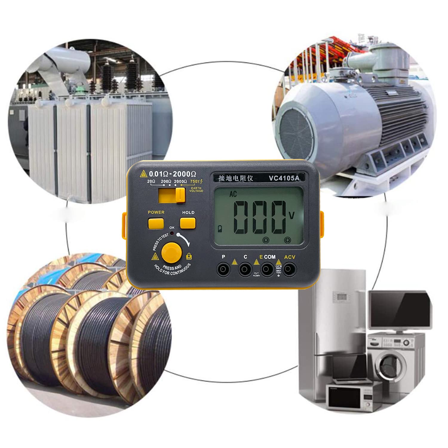 E-One VC4105A tester resistenza terra 2000 ohm 750V
