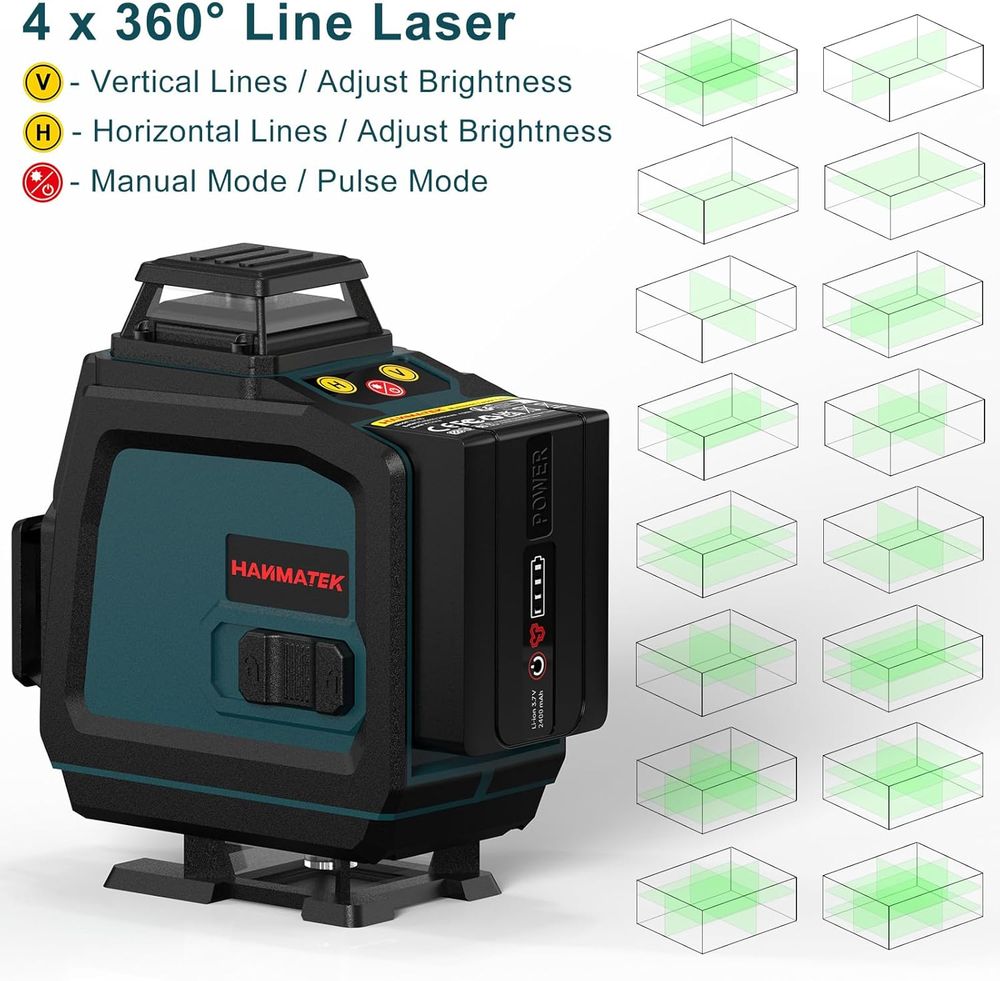 Hanmatek LV16D Livello Laser Verde 4x360° 40m