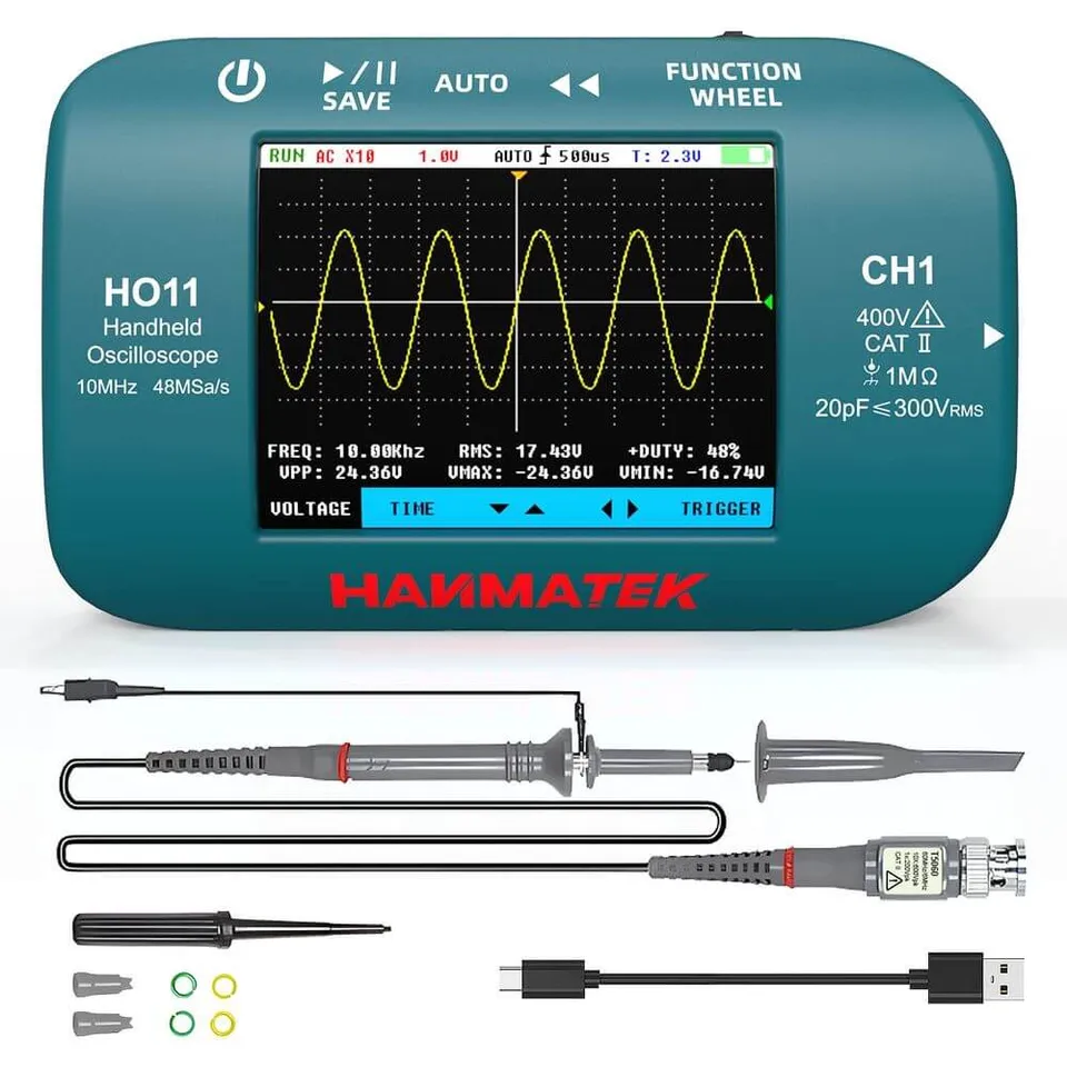 Hanmatek HO11 oscilloscopio palmare 40 MHz portatile