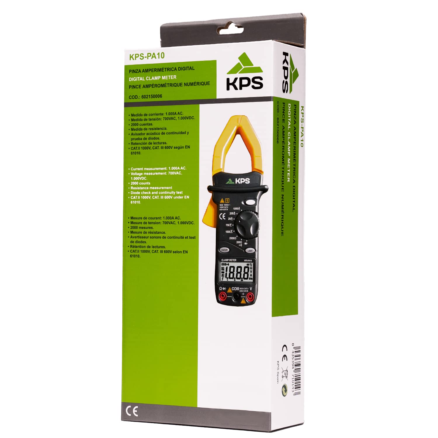KPS PA10 pinza amperometrica digitale 1000A 42mm