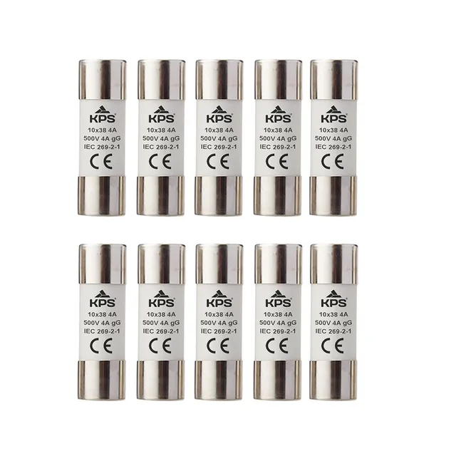 KPS fusibili cilindrici 10x38 4A 500V GG 10 pezzi