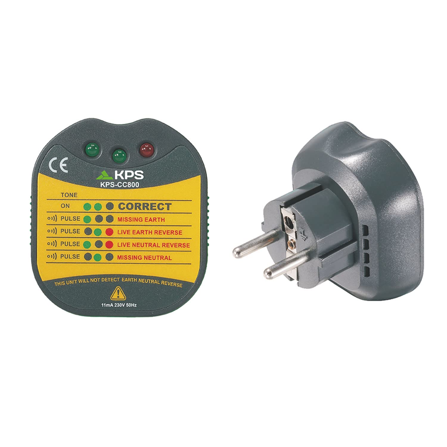 KPS CC800 Tester Prese 230V Schuko con LED e Cicalino