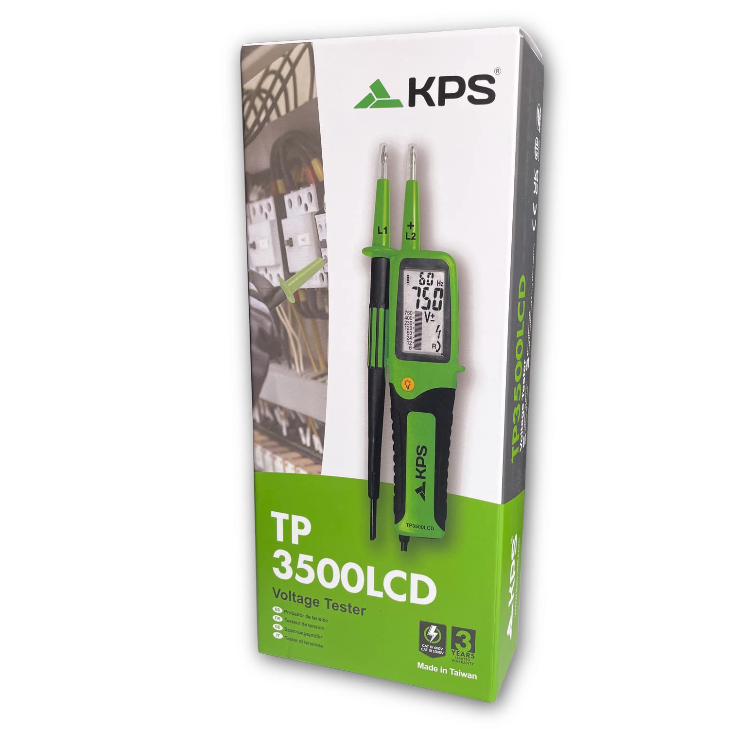 KPS TP3500LCD tester tensione 2 poli 750V TRMS