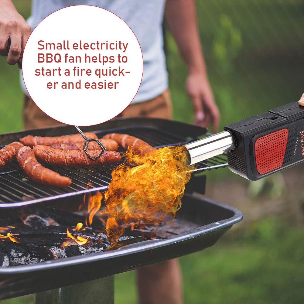 Ticfox ventilatore barbecue a batteria nero portatile