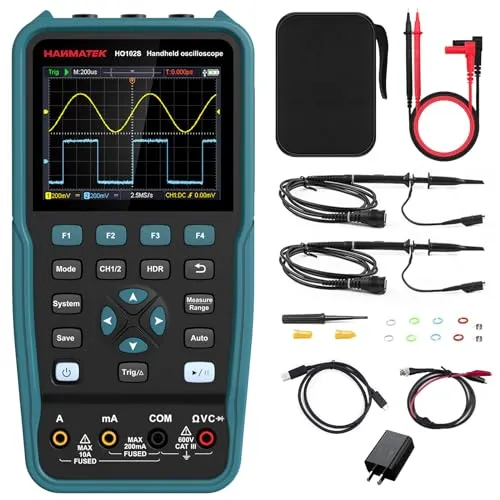 Hanmatek HO102S oscilloscopio portatile 100MHz 3-in-1