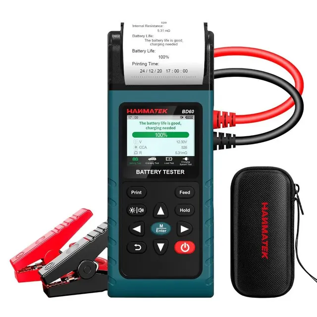 Hanmatek BD60 Tester Batteria Auto 12V 24V con Stampante