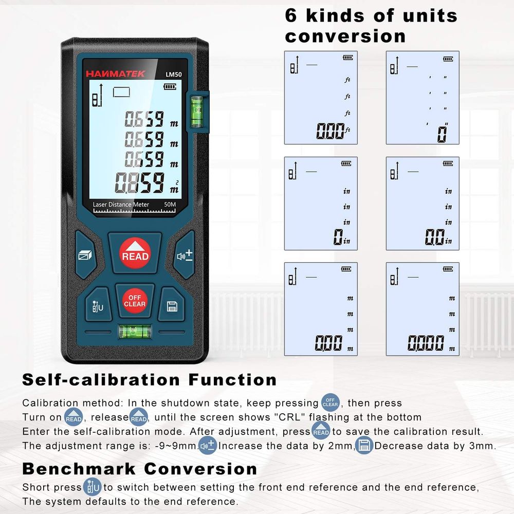 Hanmatek LM50 Telemetro Laser 50m Display LCD