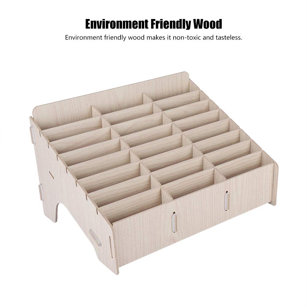 TICFOX Organizer da Scrivania in Legno 24 Scomparti Beige