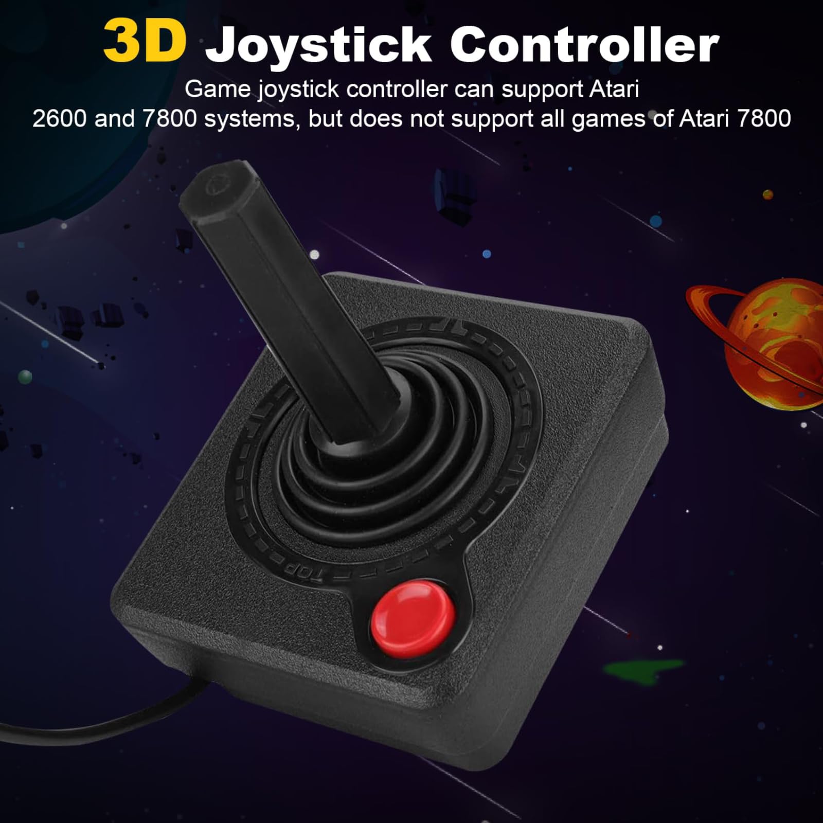 Ticfox joystick retro 3D controller 2600 7800 nero