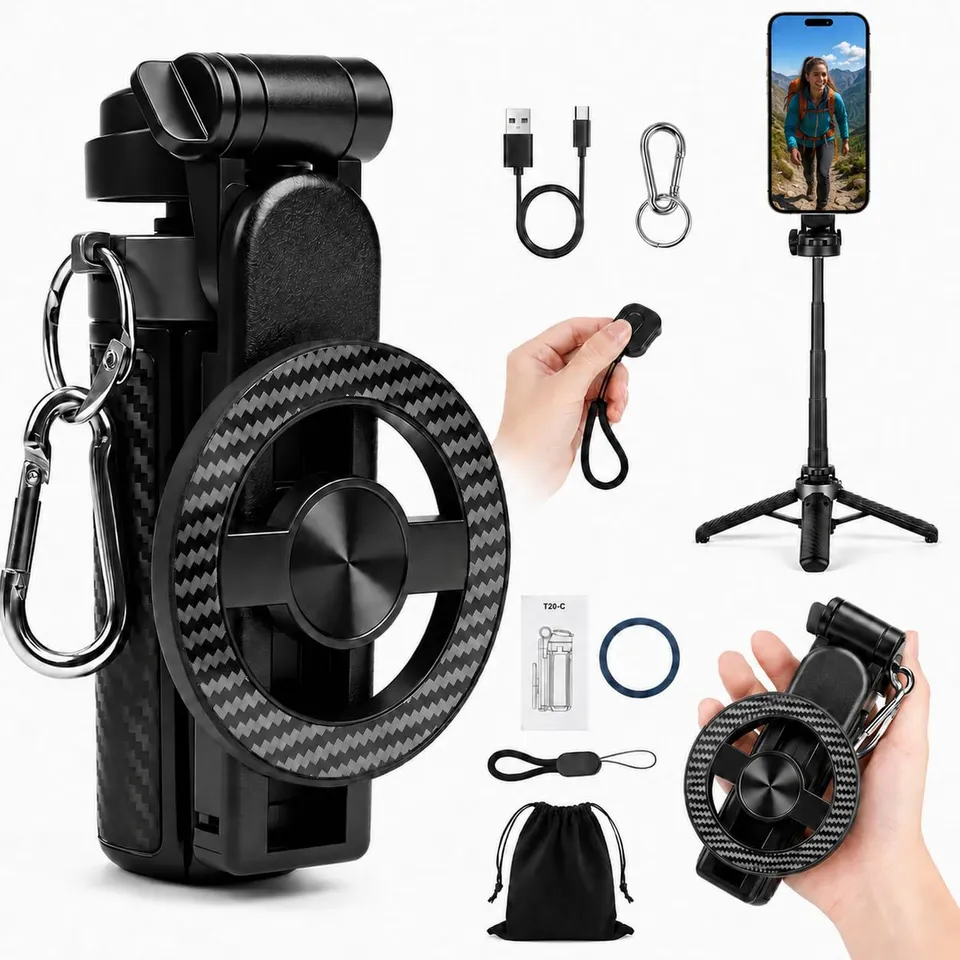 TICFOX Bastone Selfie Magnetico Bluetooth 440 mm con telecomando