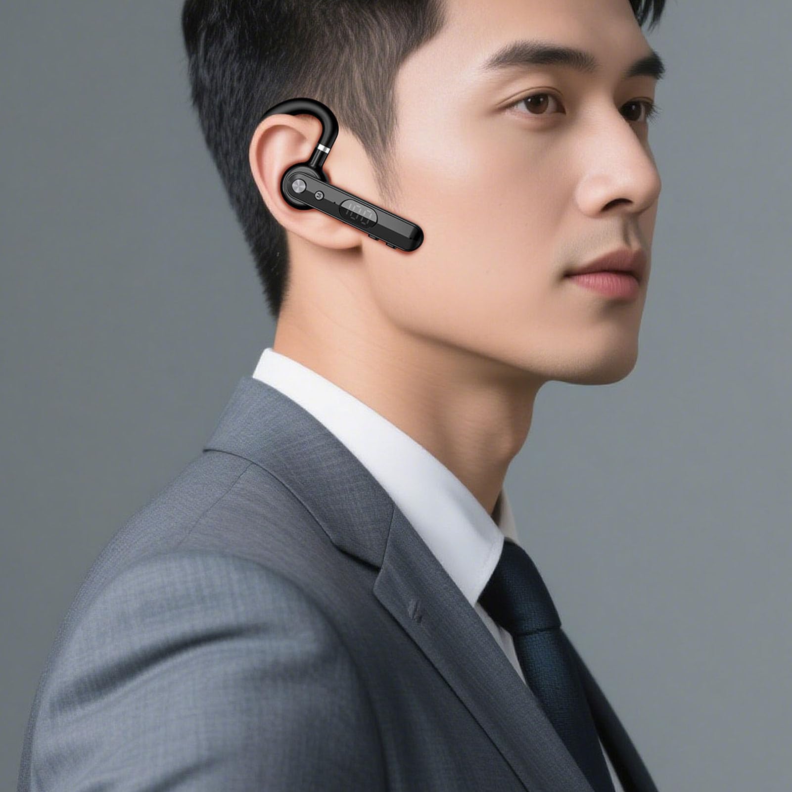 TICFOX Auricolare Bluetooth Singolo Open Ear 48H con Muto