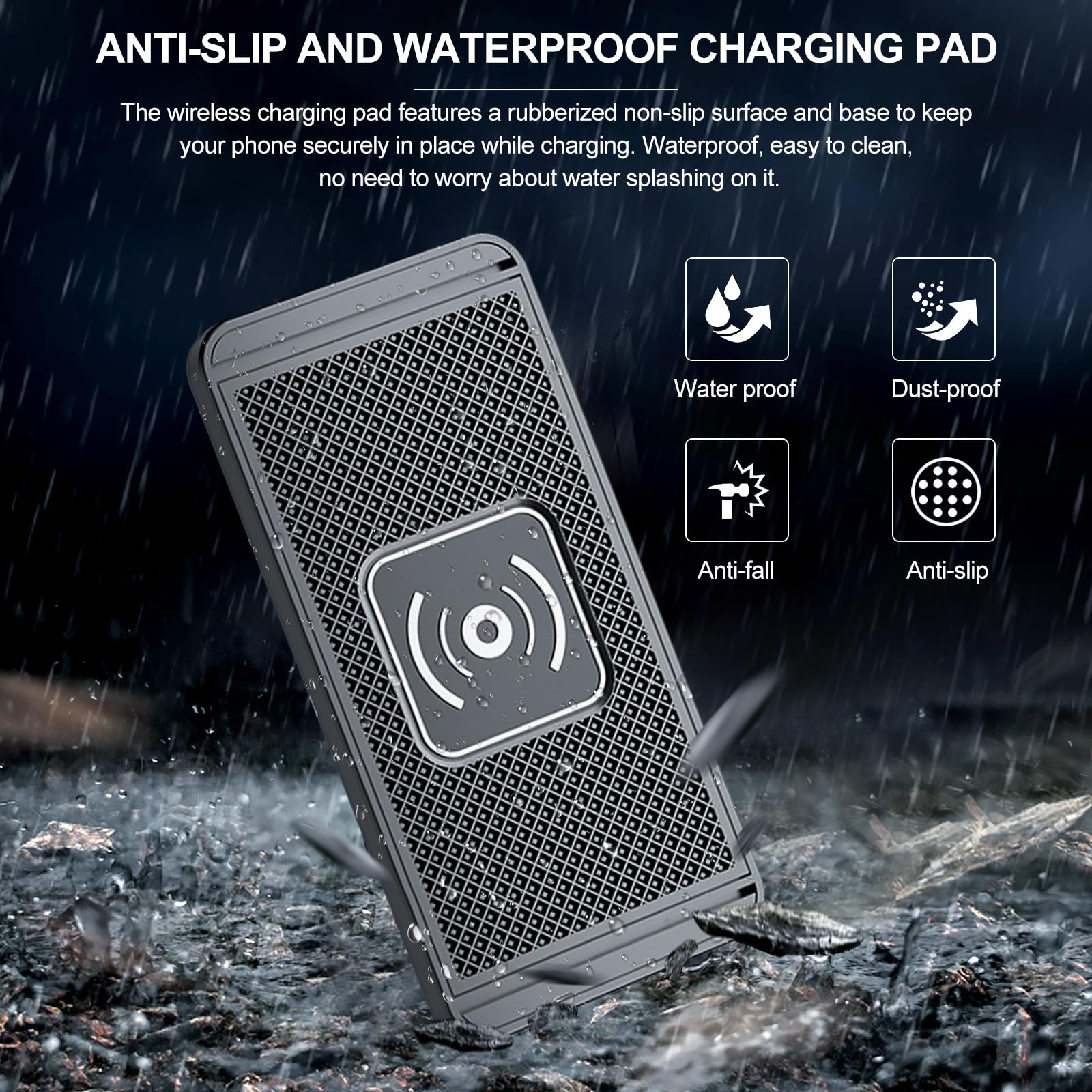 TICFOX tappetino ricarica wireless auto 15W antiscivolo