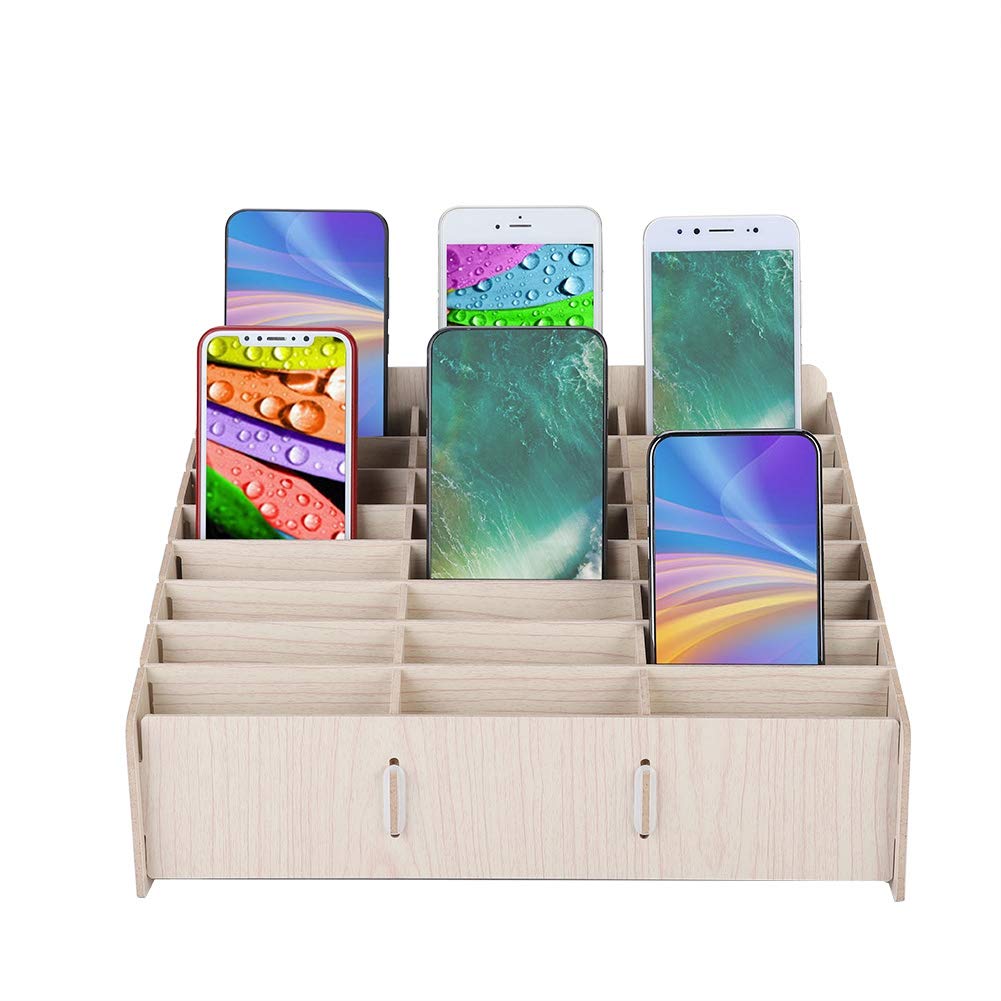 TICFOX Organizer da Scrivania in Legno 24 Scomparti Beige
