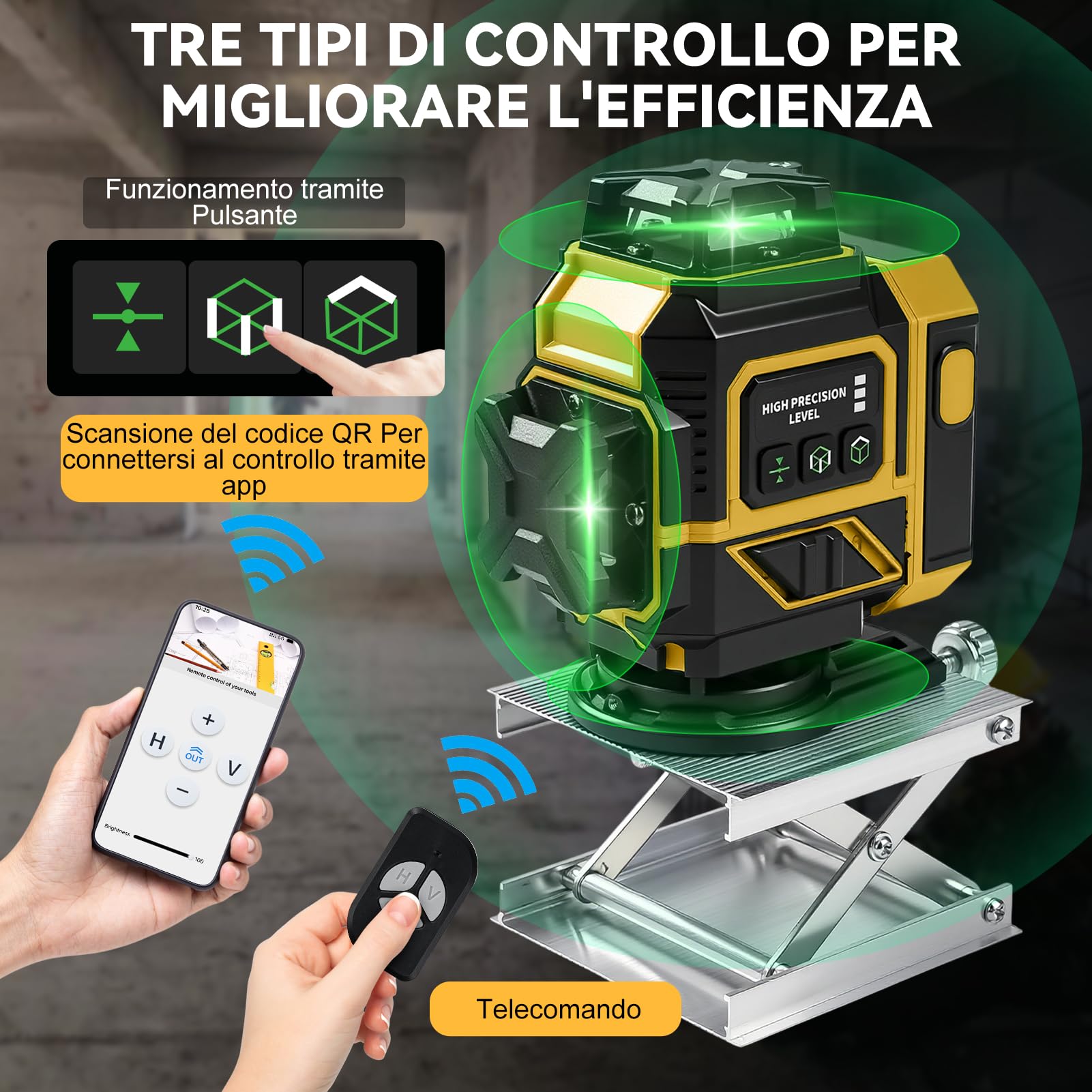 Ticfox Livella Laser 16 Linee Verde con Treppiede 1m