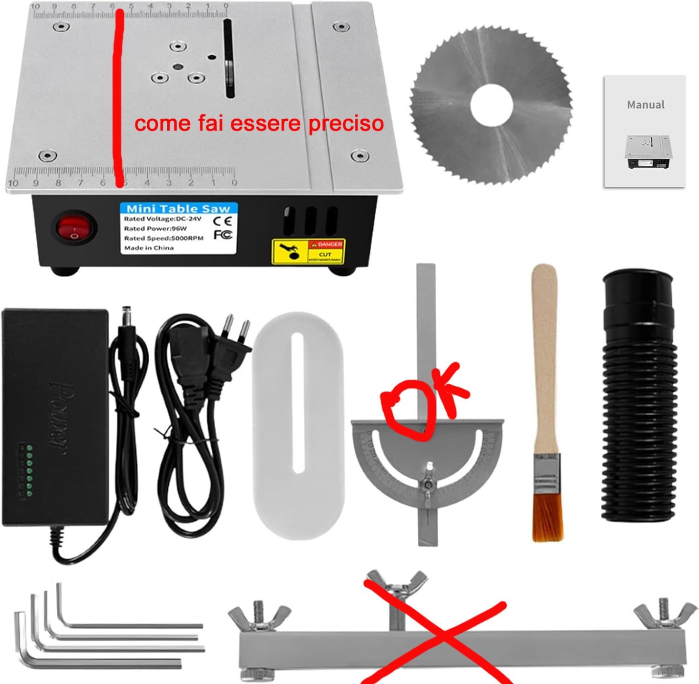 TICFOX mini sega circolare da tavolo 96W 0-15 mm