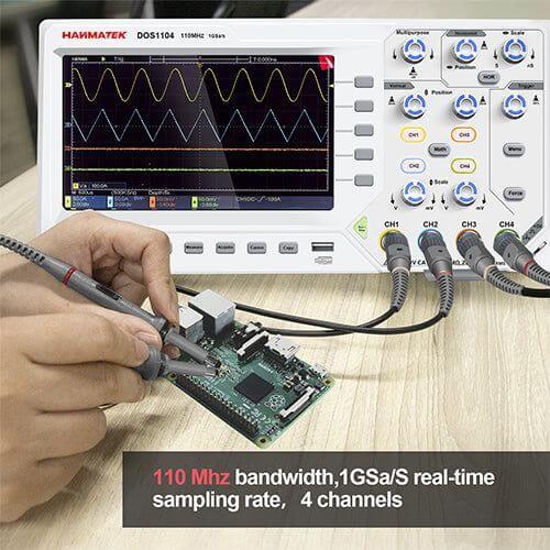 Hanmatek DOS1104 oscilloscopio da banco 110 MHz 4 canali