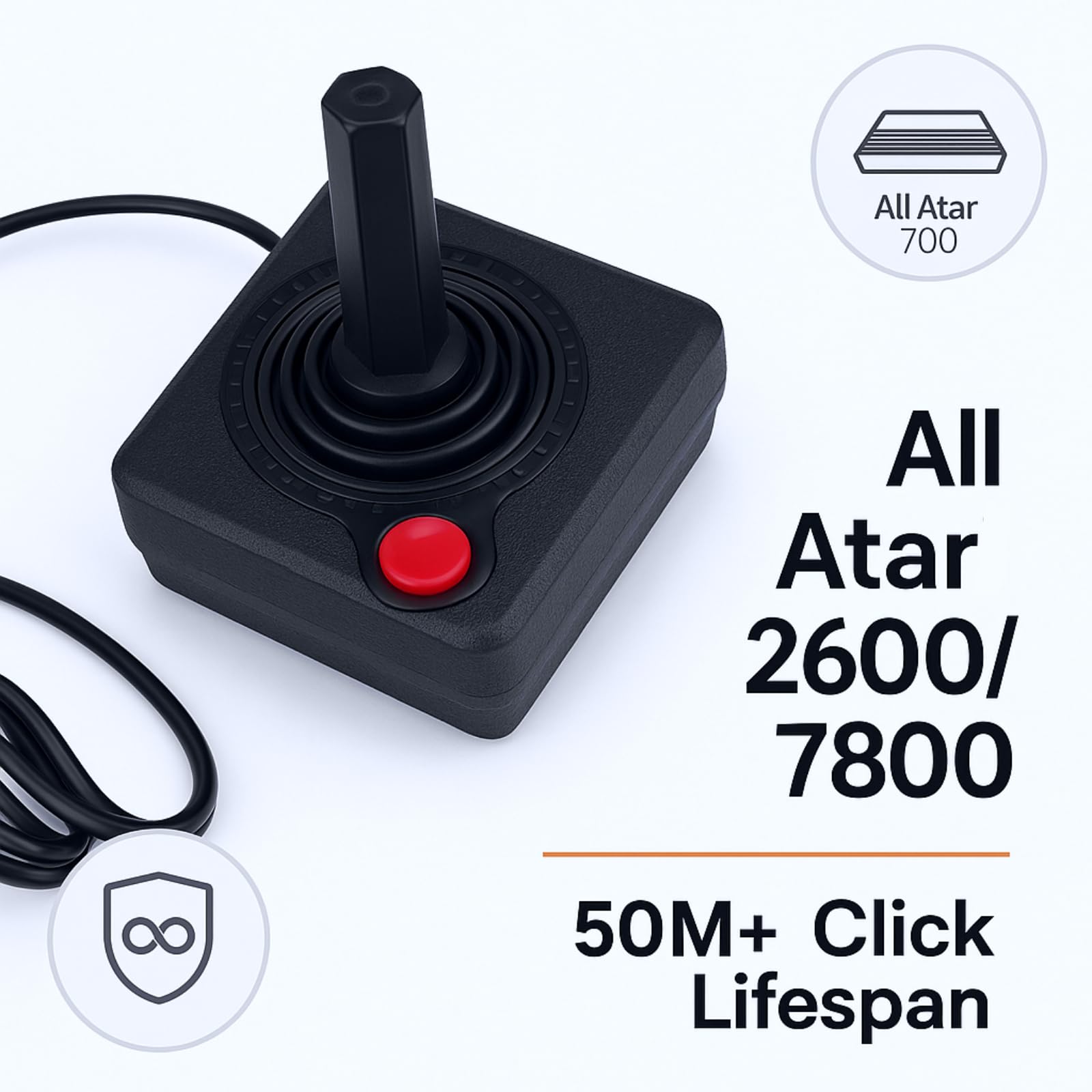 Ticfox joystick retro 3D controller 2600 7800 nero