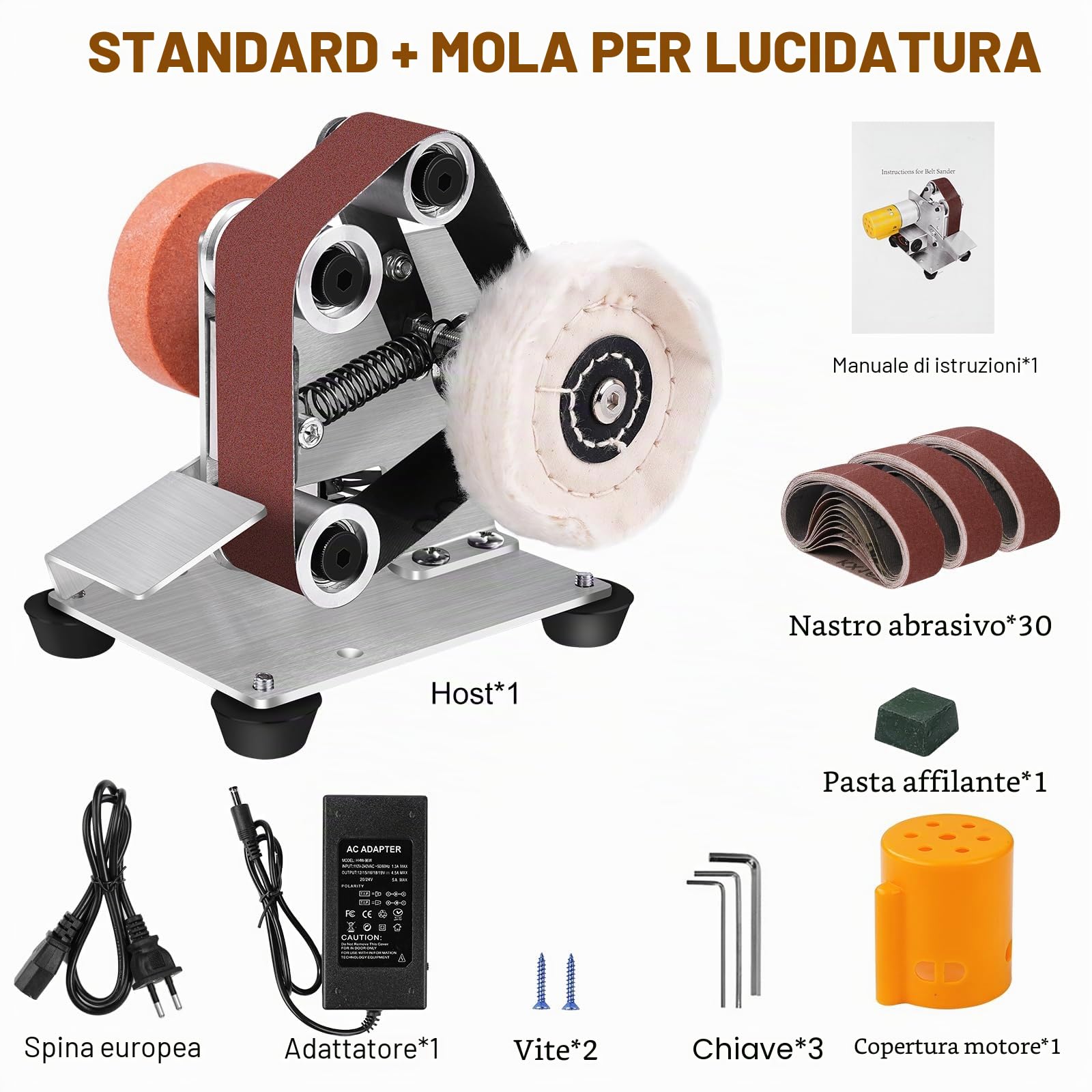 TICFOX mini levigatrice a nastro 7 velocità 30 nastri