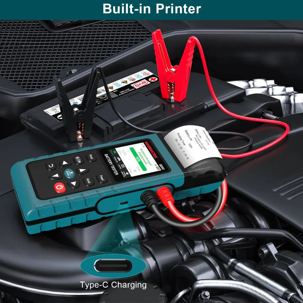 Hanmatek BD60 Tester Batteria Auto 12V 24V con Stampante