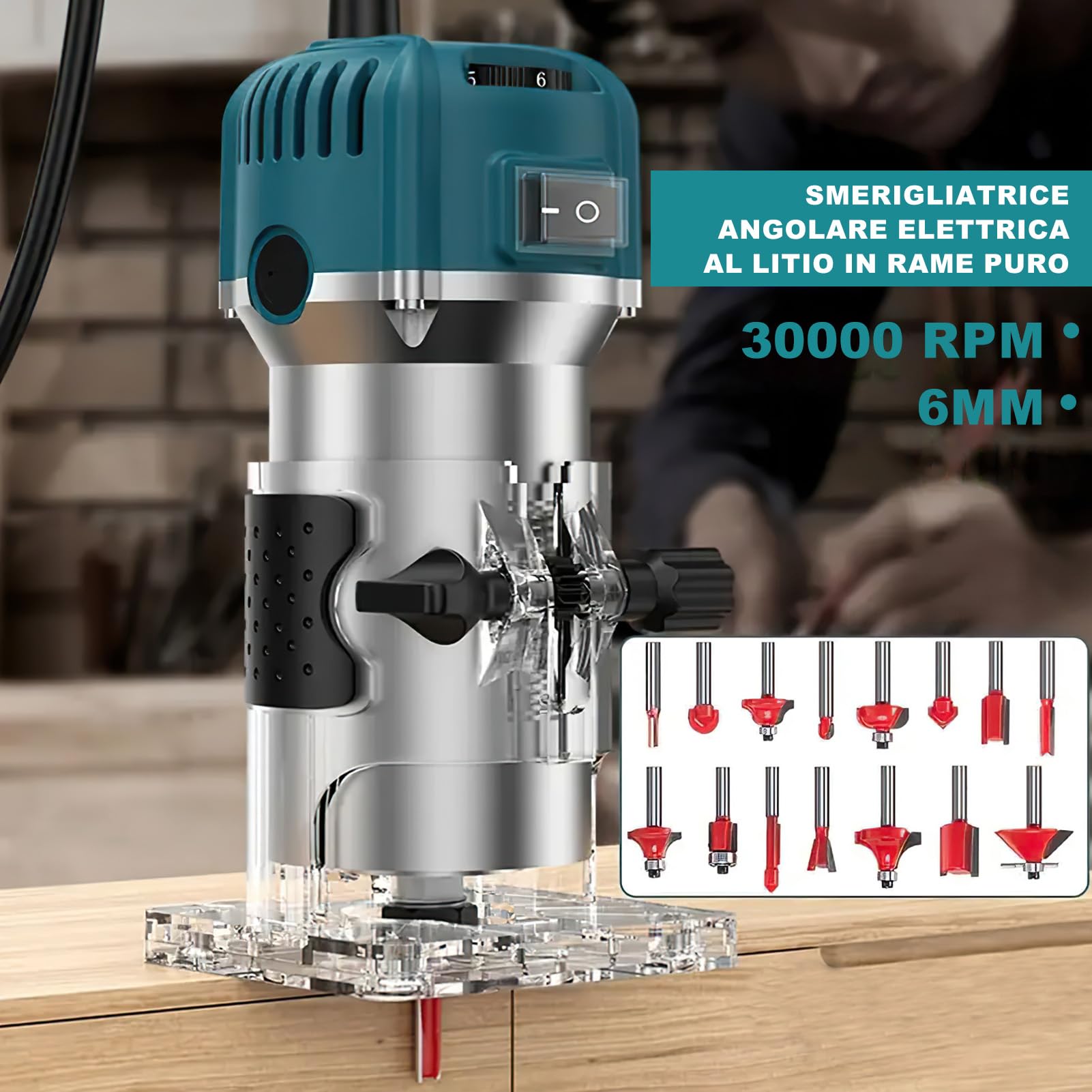 TICFOX rifilatore fresatrice verticale 800W 15 frese