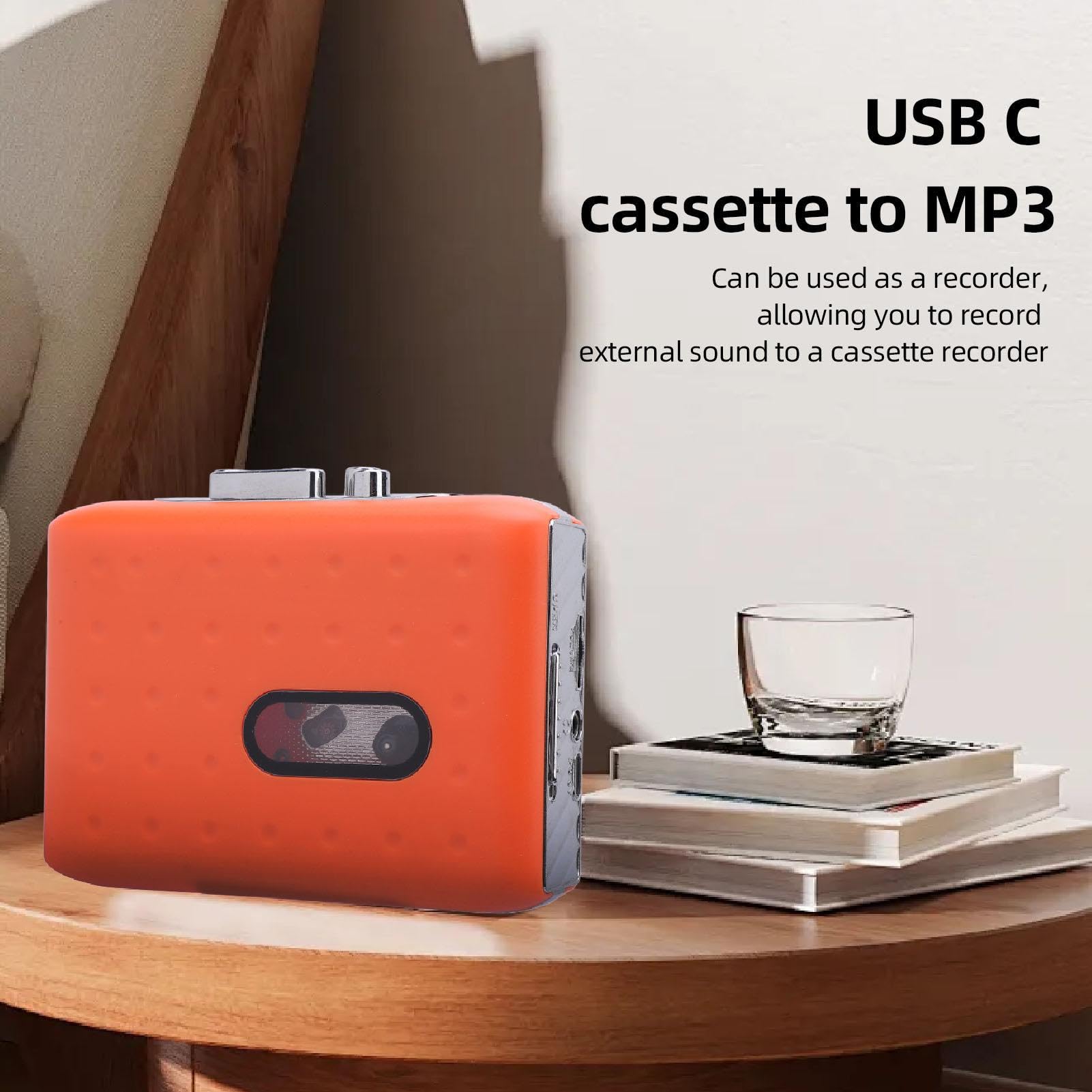 Ticfox lettore cassette portatile USB-C MP3 arancione
