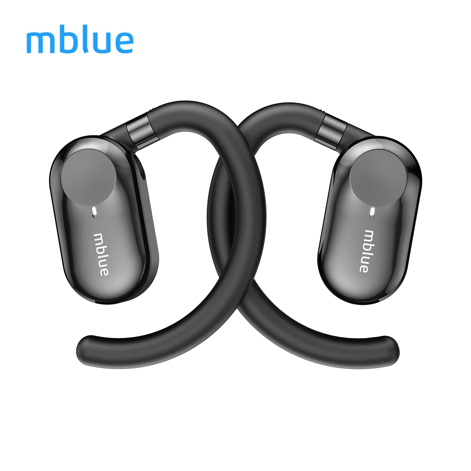 TICFOX H06 Auricolari Bluetooth Open Ear Nera 25 Ore