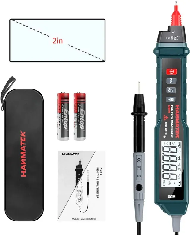 Hanmatek DM10 Multimetro a Penna NCV con Torcia