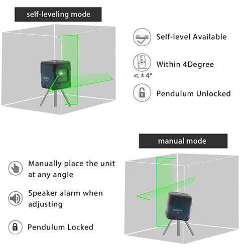 Hanmatek LV1G Livello Laser Verde a Croce