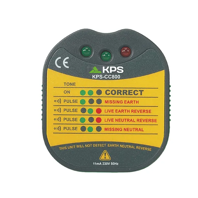 KPS CC800 Tester Prese 230V Schuko con LED e Cicalino