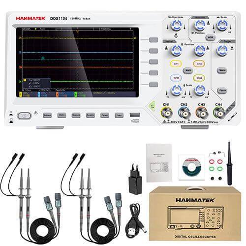 Hanmatek DOS1104 oscilloscopio da banco 110 MHz 4 canali