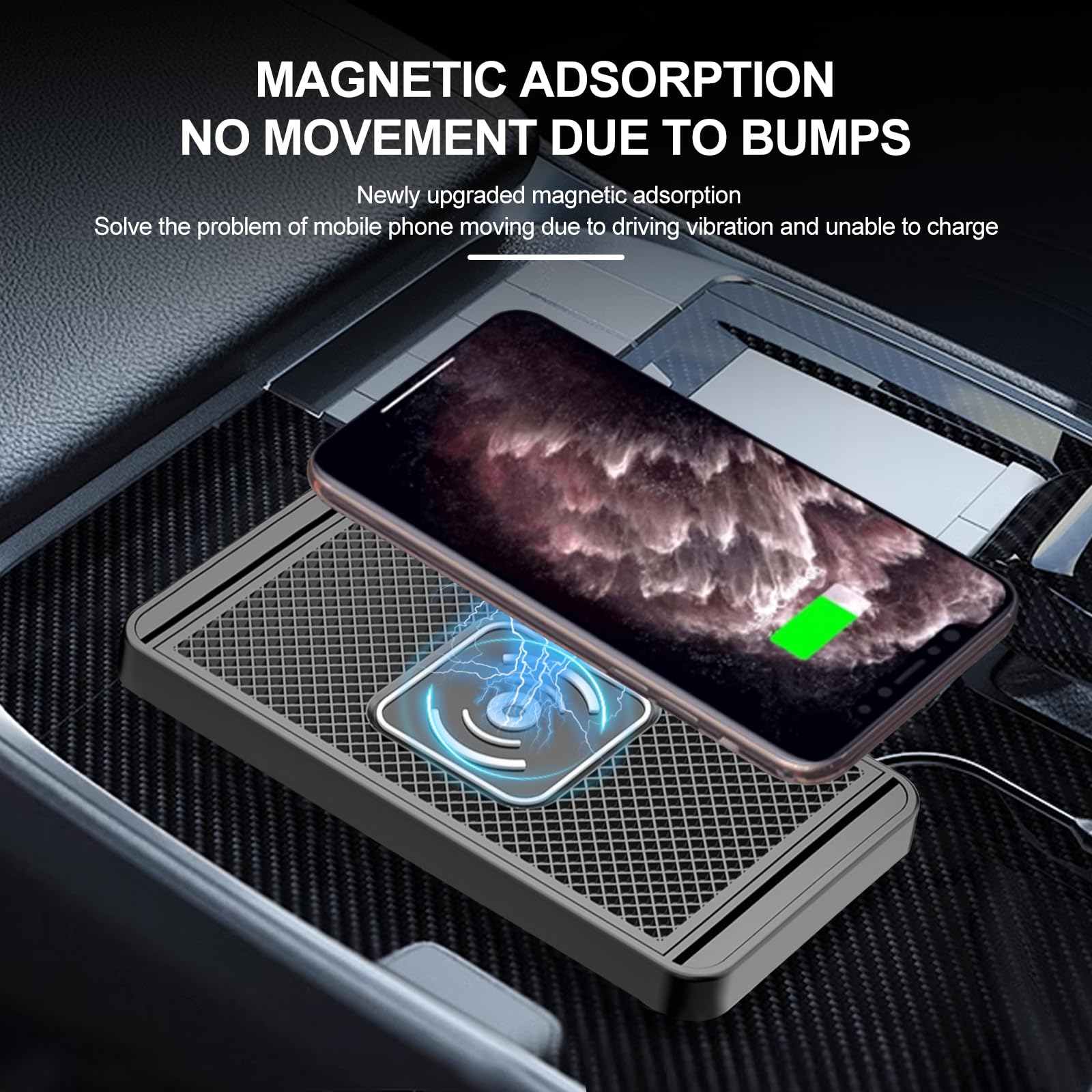 TICFOX tappetino ricarica wireless auto 15W antiscivolo