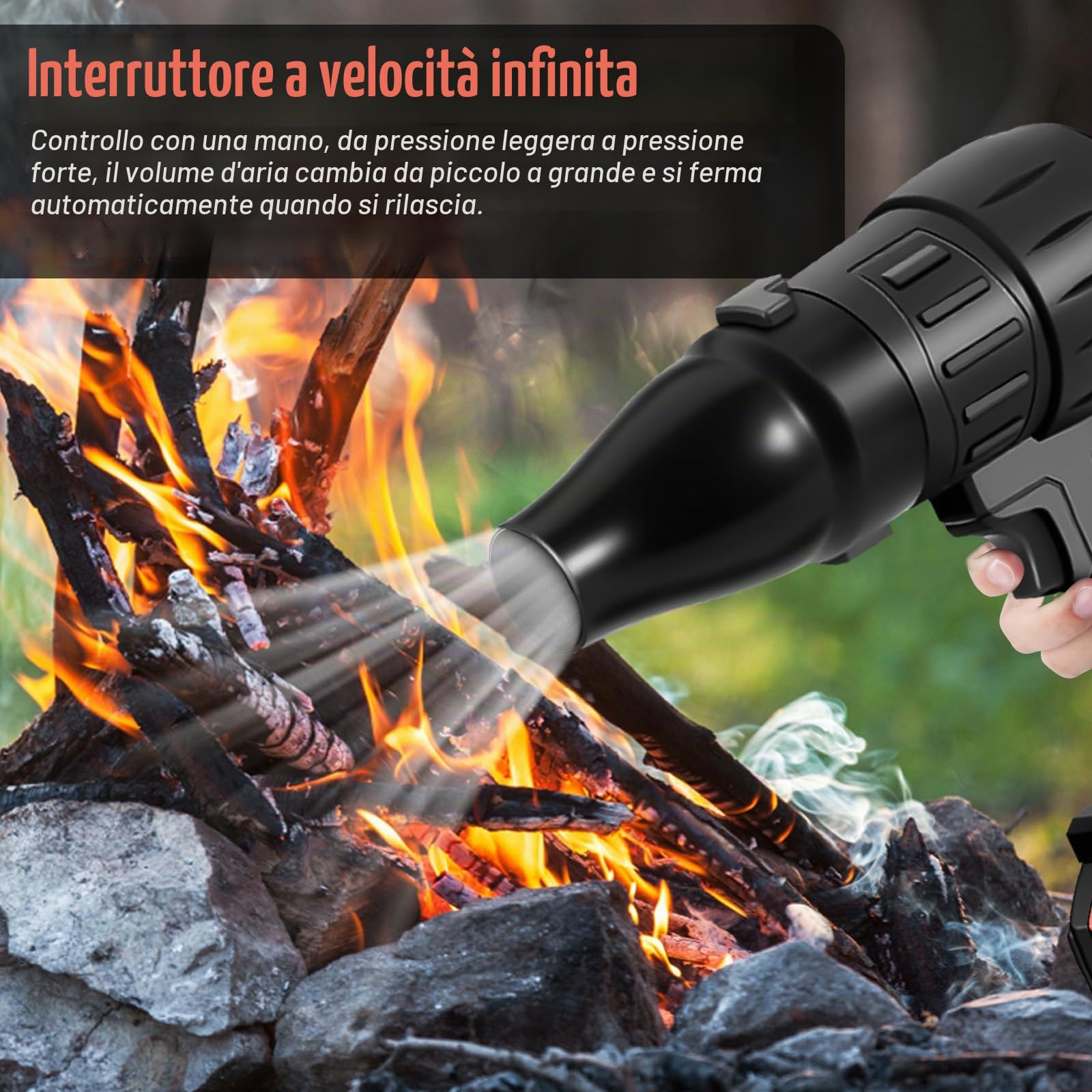 TICFOX Turbo Jet Soffiatore Aria Batteria 35000 Giri/min