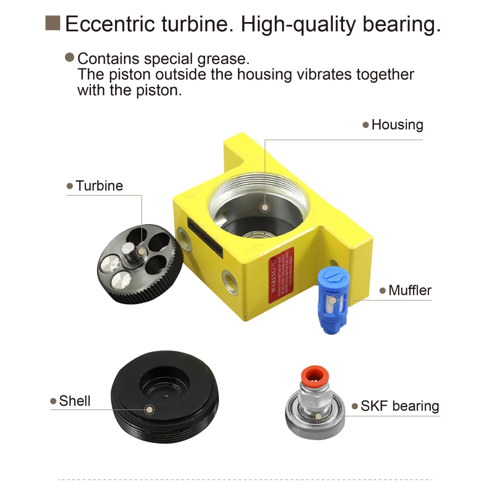 TICFOX GT8 vibratore pneumatico turbina G1/8 2400N