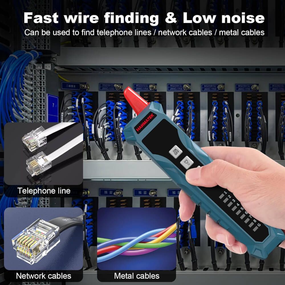 Hanmatek WT1 tester cavi rete RJ45 RJ11 con sonda