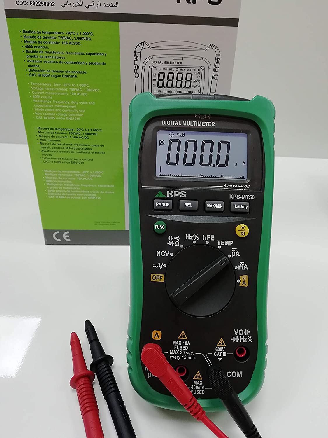 KPS MT50 Multimetro Digitale 600V 10A NCV