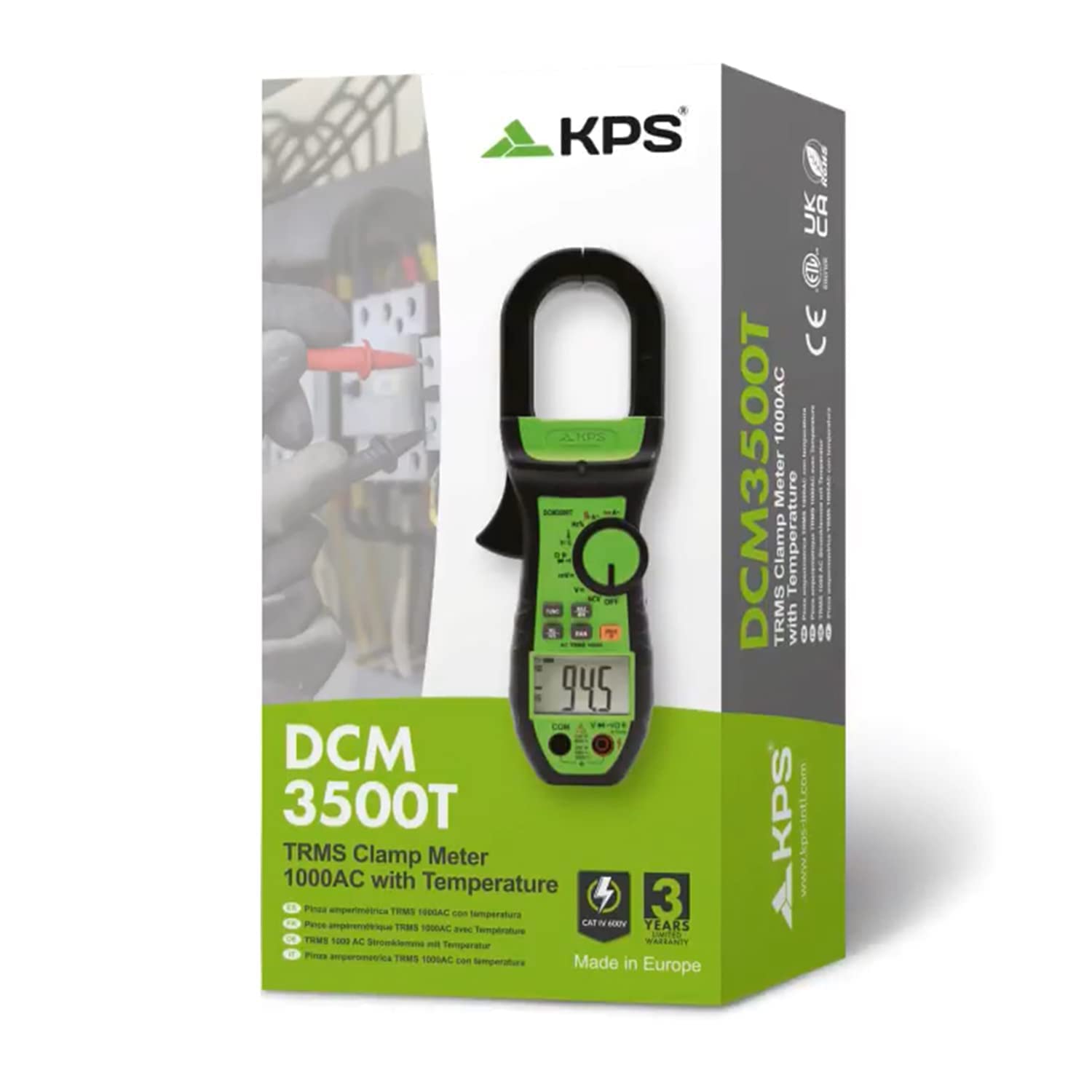 KPS DCM3500T Pinza Amperometrica TRMS 1000A 6000 Punti