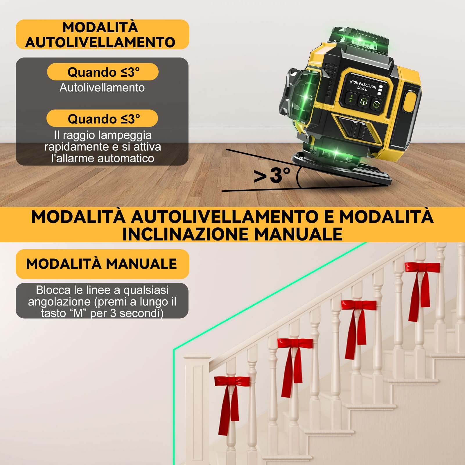 Ticfox Livella Laser 16 Linee Verde con Treppiede 1m