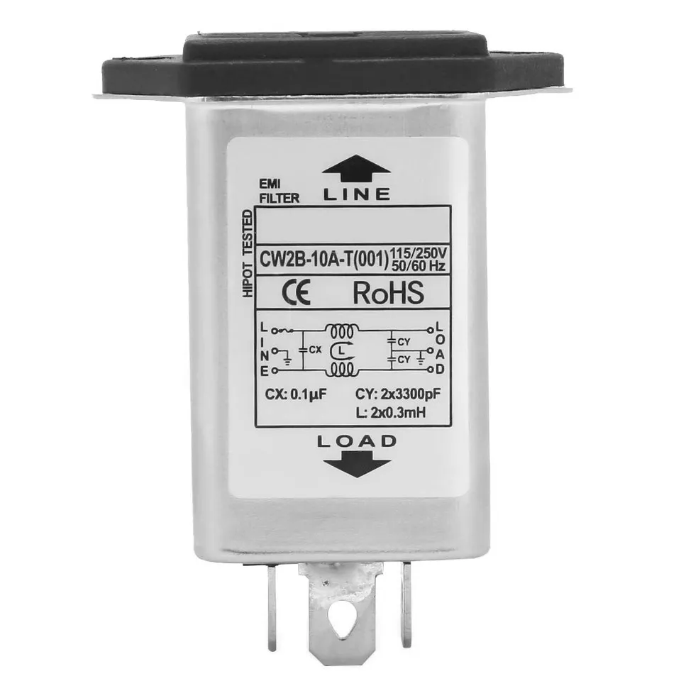 TICFOX CW2B-10A-T Filtro EMI Monofase 10A con Fusibile
