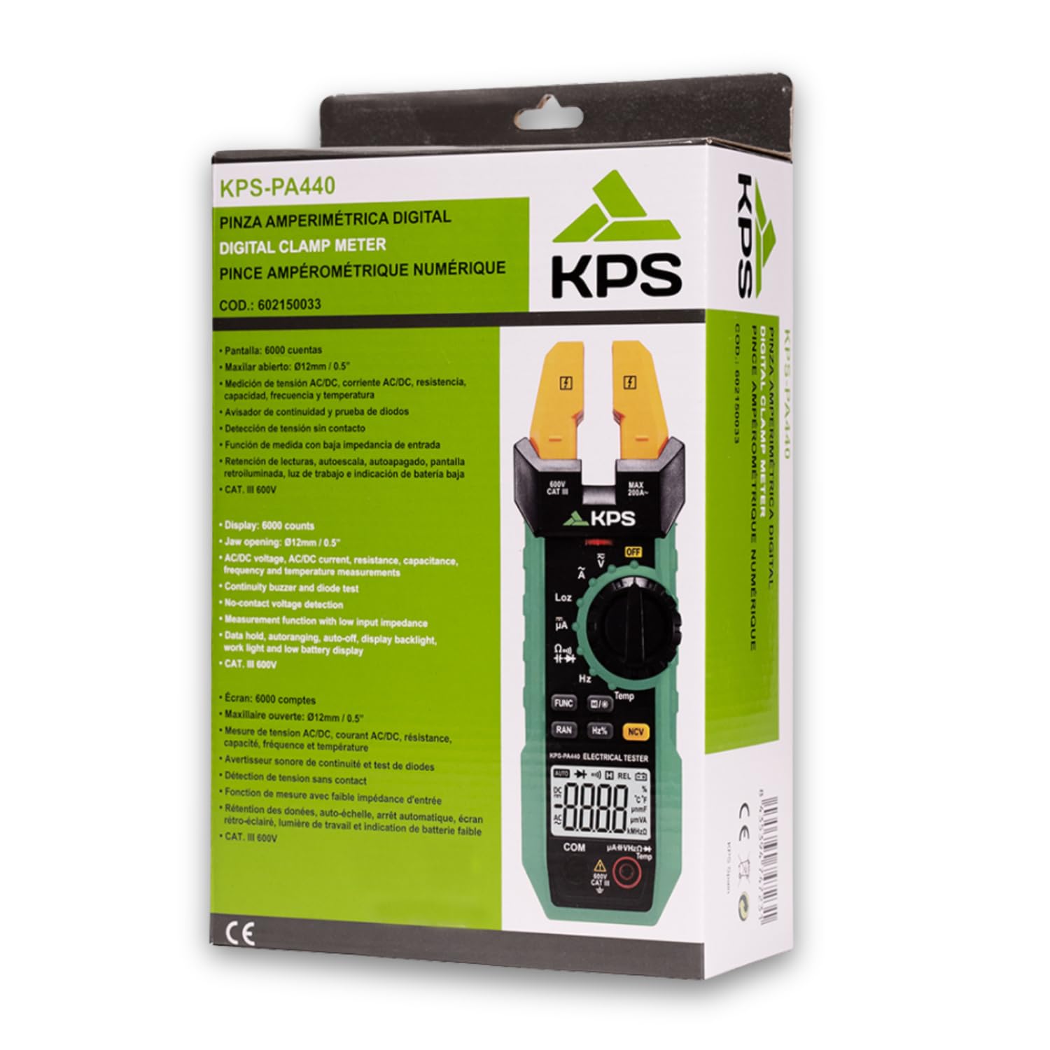 KPS PA440 Pinza Amperometrica Ganascia Aperta 200A AC