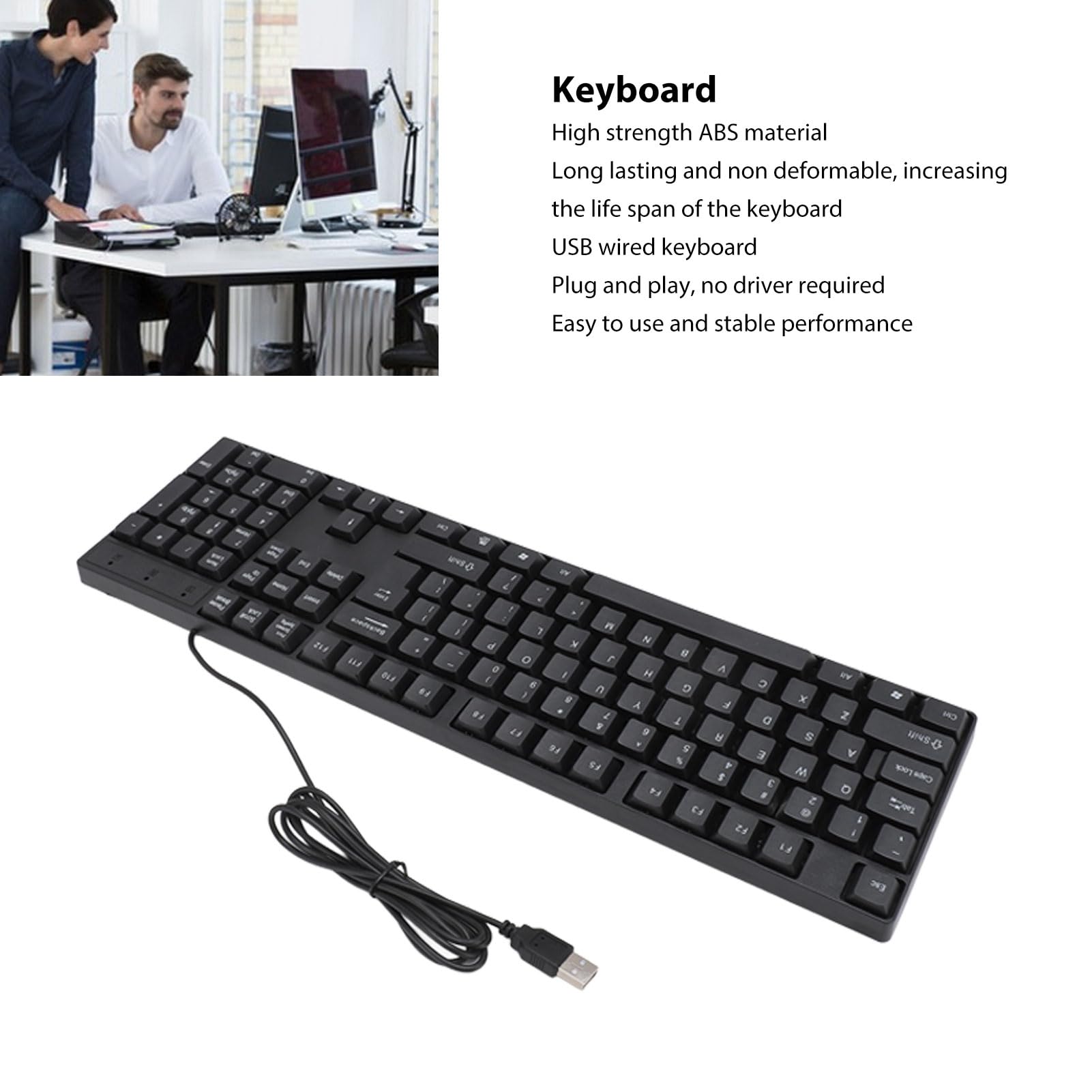 TICFOX K1800 Tastiera USB 104 Tasti Layout Inglese