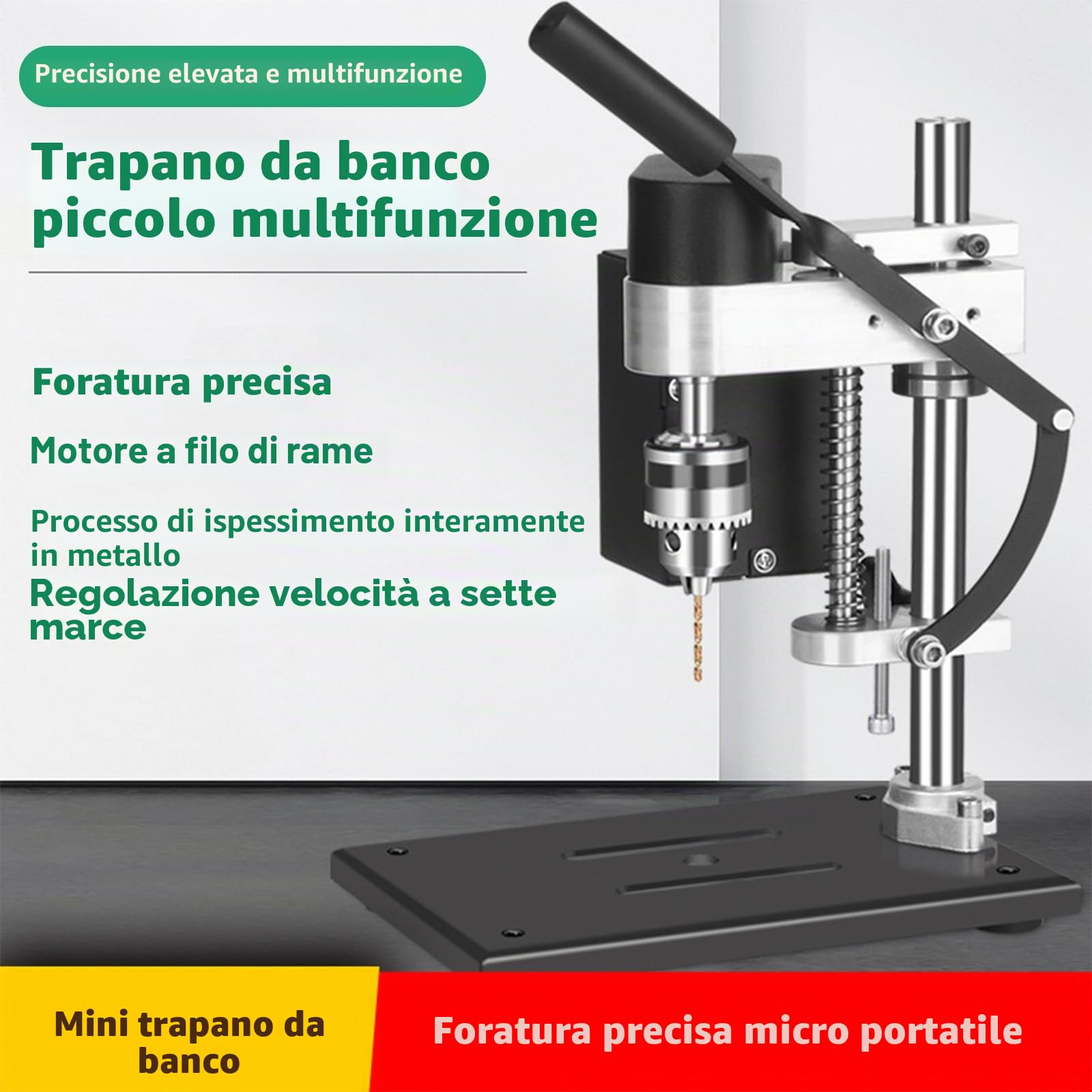 Ticfox 775 Mini Trapano a Colonna 300W 7 Marce