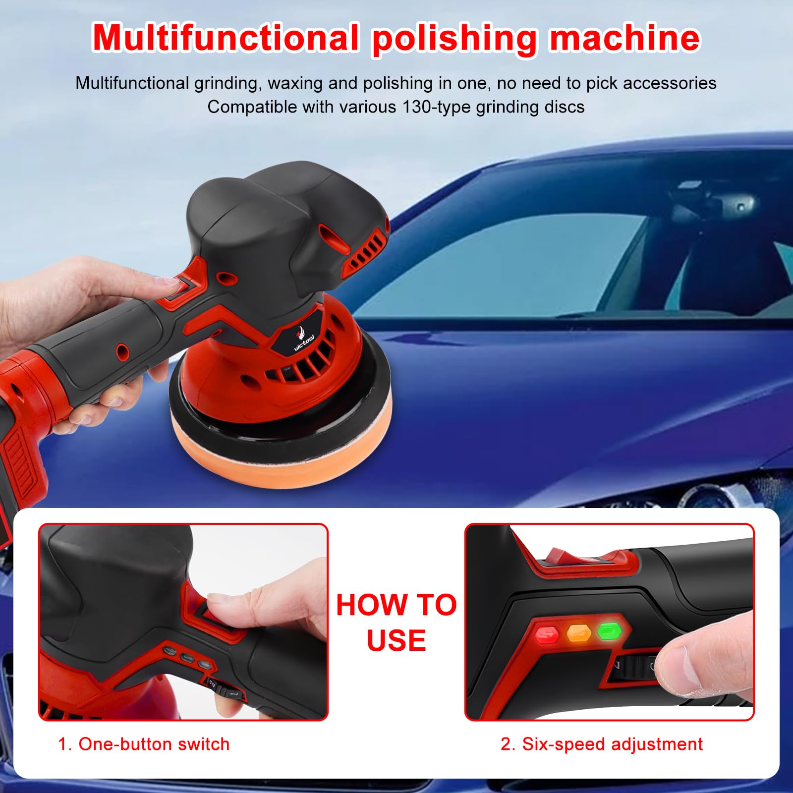 TICFOX lucidatrice auto batteria 21V 6 velocita