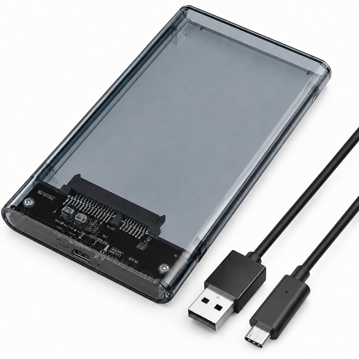 TICFOX Box Esterno Hard Disk 2,5" SATA USB 3.0 Trasparente