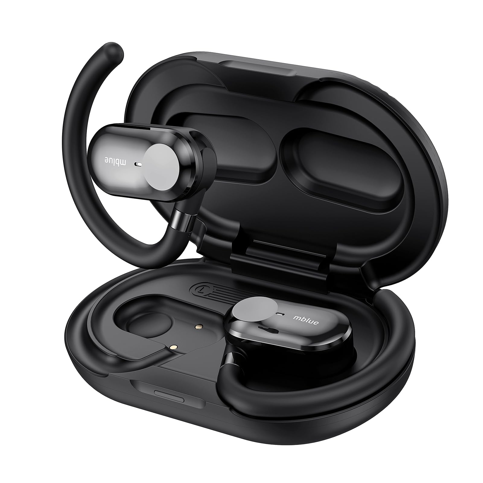 TICFOX H06 Auricolari Bluetooth Open Ear Nera 25 Ore