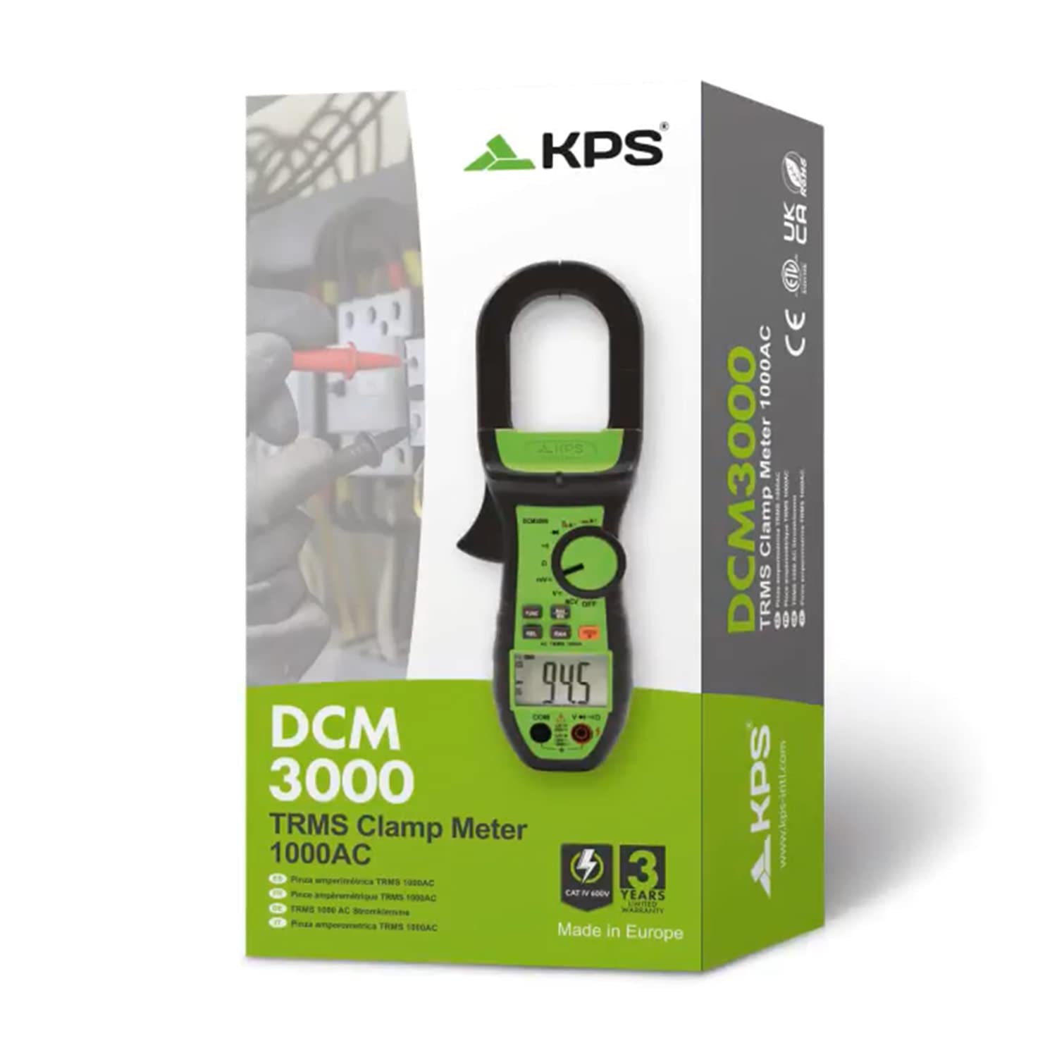 KPS DCM3000 Pinza Amperometrica 1000A TRMS 40mm CAT IV