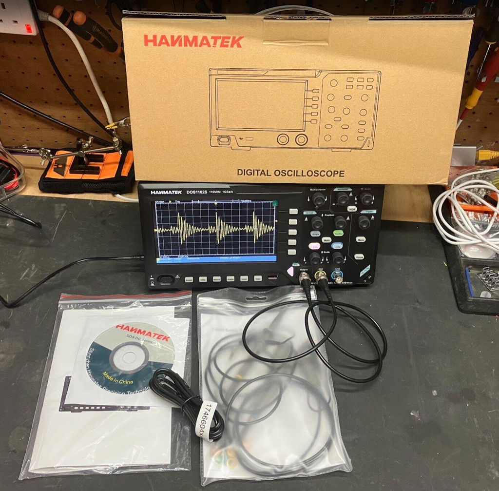 Hanmatek DOS1102 oscilloscopio digitale 110MHz 2 sonde