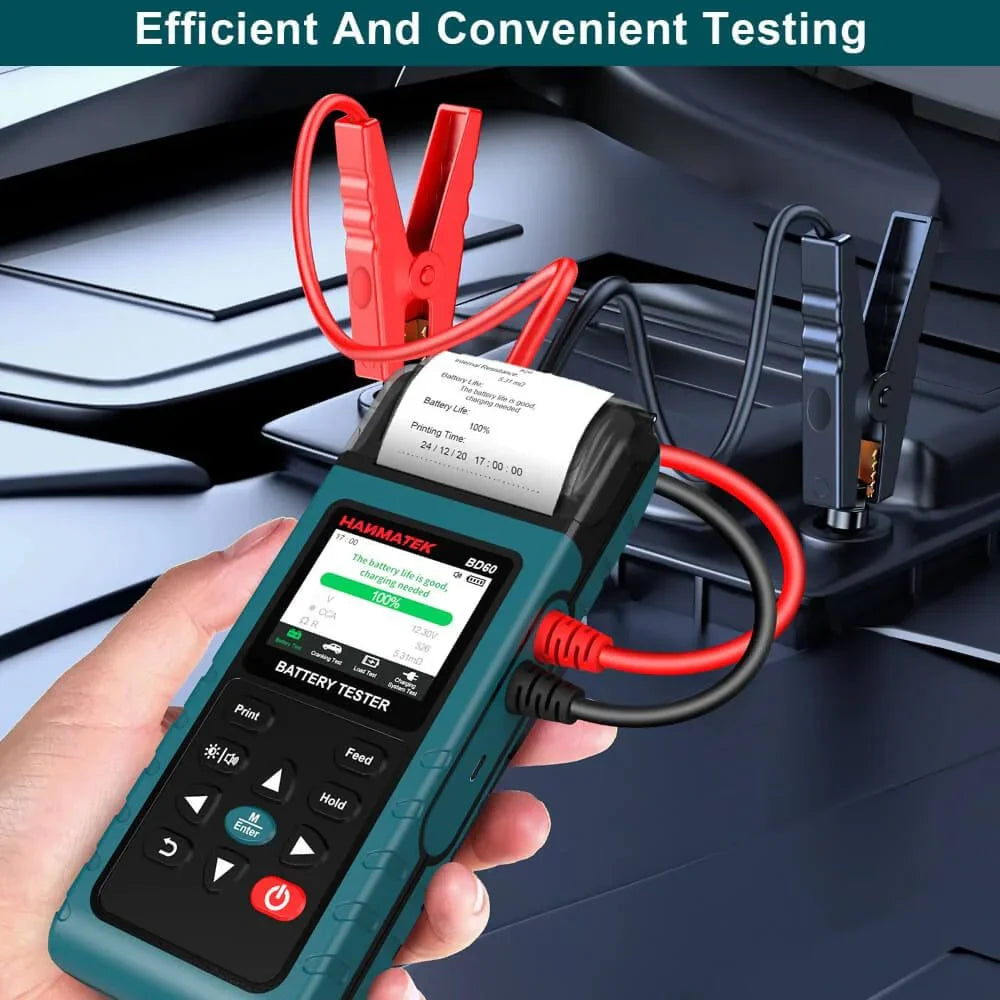 Hanmatek BD60 Tester Batteria Auto 12V 24V con Stampante